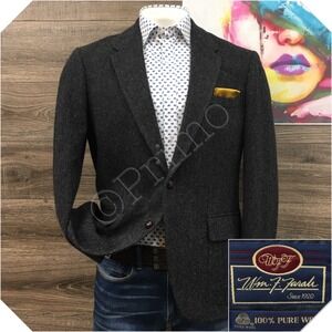 VINTAGE FARAH Mens Tweed Blazer Sport Coat Casual Jacket Size 42R Wool Suit